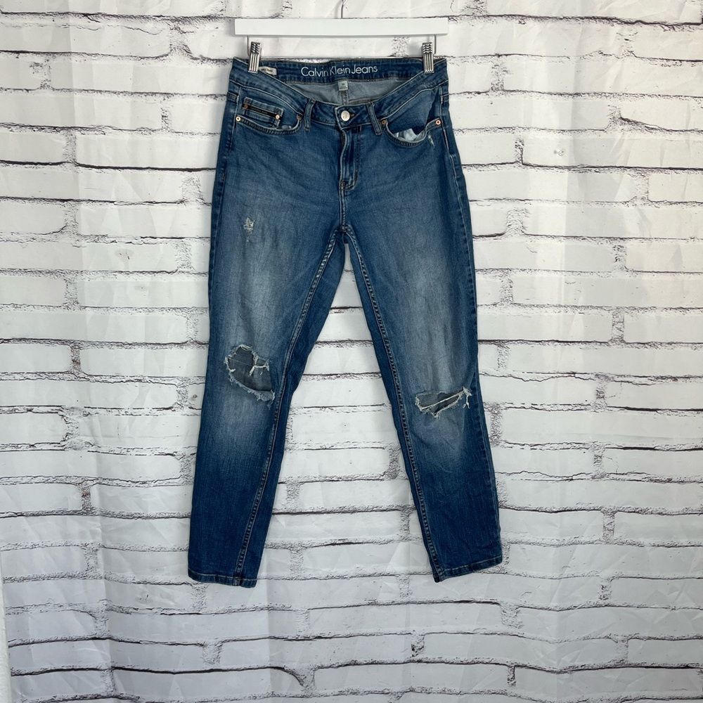 Calvin Klein Ankle Skinny Jeans Medium Wash Women’s 30 Stretch Denim Mid Rise